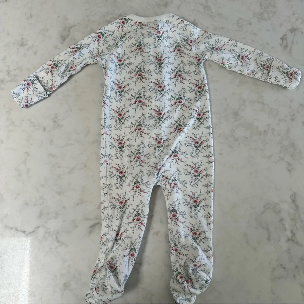 Ralph Lauren Baby Cotton Floral Footed Coverall/Onesie. Size 9M.